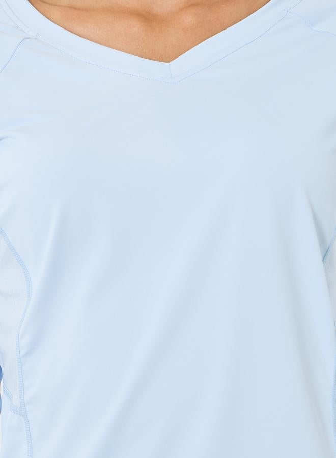 Styli Active Back Inverted U Shape Mesh Insert Long Sleeve Top - Image 3