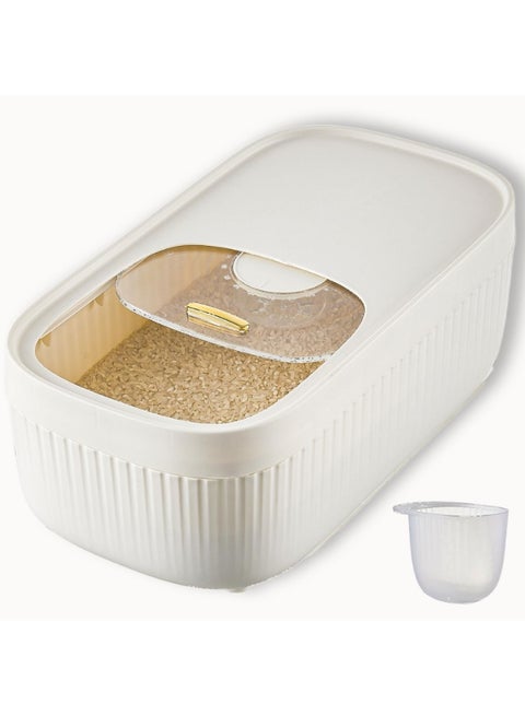 Rice Storage Container - Flour Dispenser, Pet Food Container, 6.9Qt/11 Lb Dry Food Storage Bucket with Lid, BPA Free, Silicon Ring&Moisture Proof, Kitchen Organizer for Cereal/Grain/Soda/Pasta