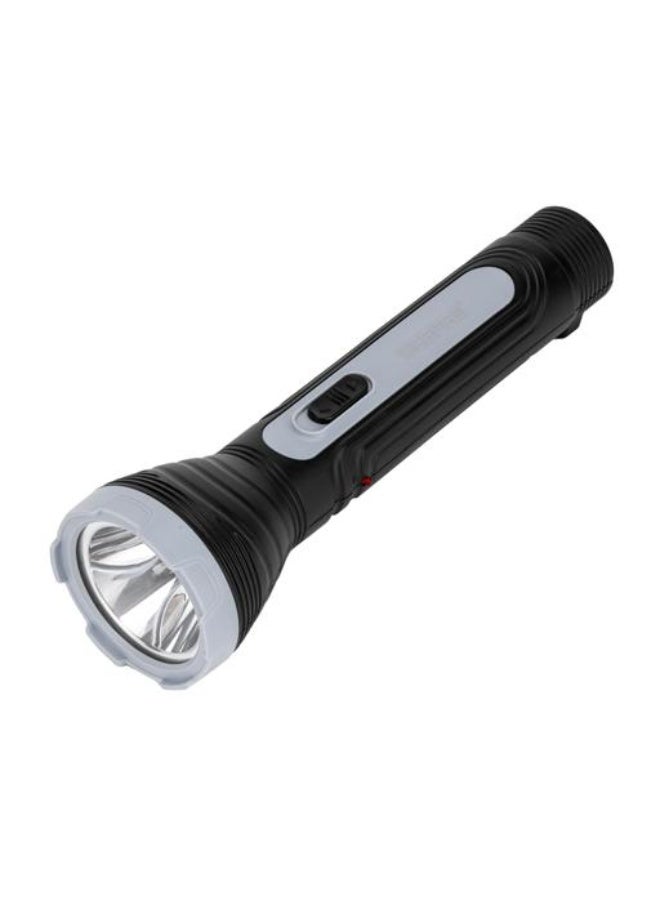 GEEPAS Advanced Rechargeable LED Torch: Heavy-Duty, High-Luminosity with Precision Optics, Extended Runtime (4-Hour), Lead-Acid Battery, Ergonomic & Compact Design for Versatile Indoor & Outdoor Illumination (Camping, Hiking, Emergency) - Black/Grey  - Image 4