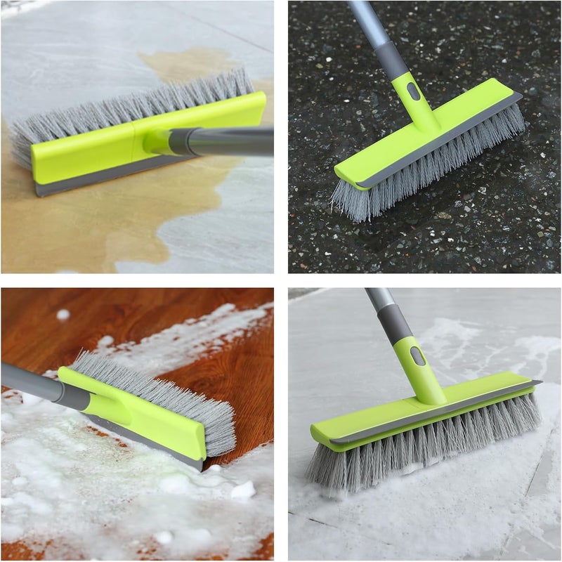 TrueYee Floor Scrub Brush 2 in 1 Scrape and Stiff Bristle Deck Brush for Cleaning Concrete, Patio, Garage, Kitchen, Carpet and Bathroom 57" Long Handle Cross product compatible - Image 5