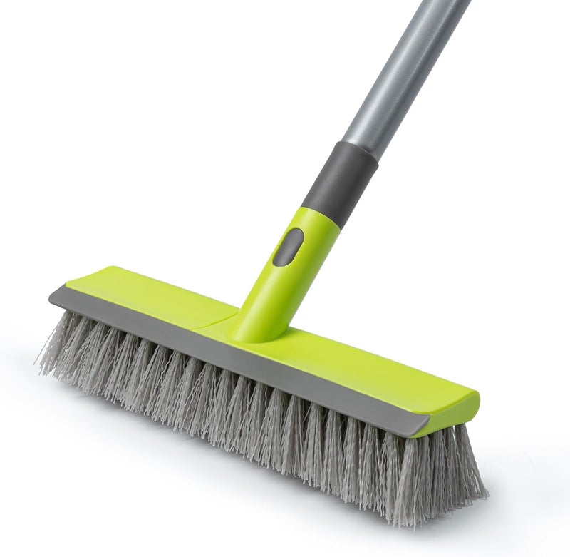 TrueYee Floor Scrub Brush 2 in 1 Scrape and Stiff Bristle Deck Brush for Cleaning Concrete, Patio, Garage, Kitchen, Carpet and Bathroom 57" Long Handle Cross product compatible - Image 1