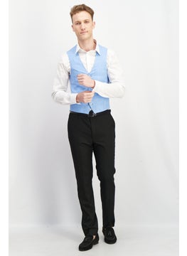French Connection Men Slim Fit Textured Sleeveless Blazer Vest, Blue Combo  - Image 3