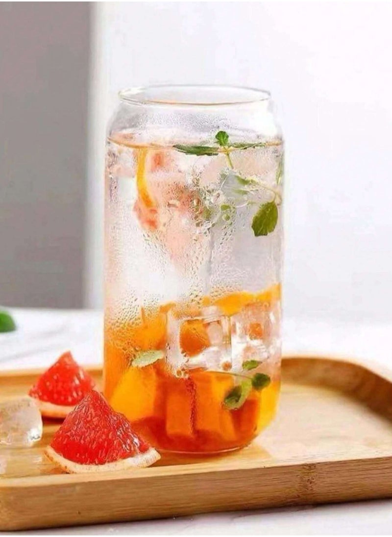 Generic - Heat-Resistant Glass Mug with Wooden Lid – Perfect for Tea, Coffee, and Cola - Image 1