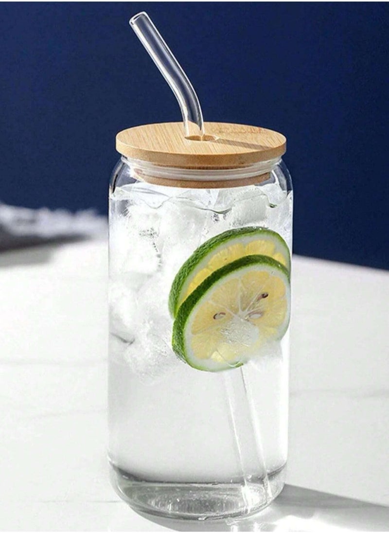 Generic - Heat-Resistant Glass Mug with Wooden Lid – Perfect for Tea, Coffee, and Cola - Image 1