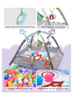 Baby Game Gym, Baby Game Mat Newborn with 5 Hanging Toys and 18 Ocean Balls, Lightweight Foam Support Washable Soft Cotton Base, Game Mat and Floor Gym for 0-24 Months - pzsku/Z7C3958BC5FA857733131Z/45/_/1685354094/ae68c54f-4daf-485d-b04d-25b3ff0044d0