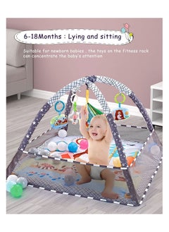 Baby Game Gym, Baby Game Mat Newborn with 5 Hanging Toys and 18 Ocean Balls, Lightweight Foam Support Washable Soft Cotton Base, Game Mat and Floor Gym for 0-24 Months - pzsku/Z7C3958BC5FA857733131Z/45/_/1685354100/76caada7-5f44-45c9-b355-a8e6c5792216