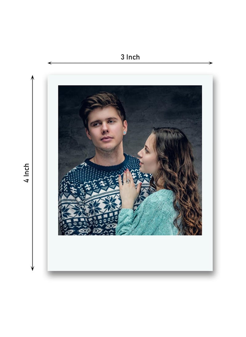 PINESFRAME PINESFRAME Customised Mini Photo Prints 4x3 Inches Set of 30 Photos Vintage Polaroid Style Personalized for Birthday Anniversary Home Decor White  - Image 2