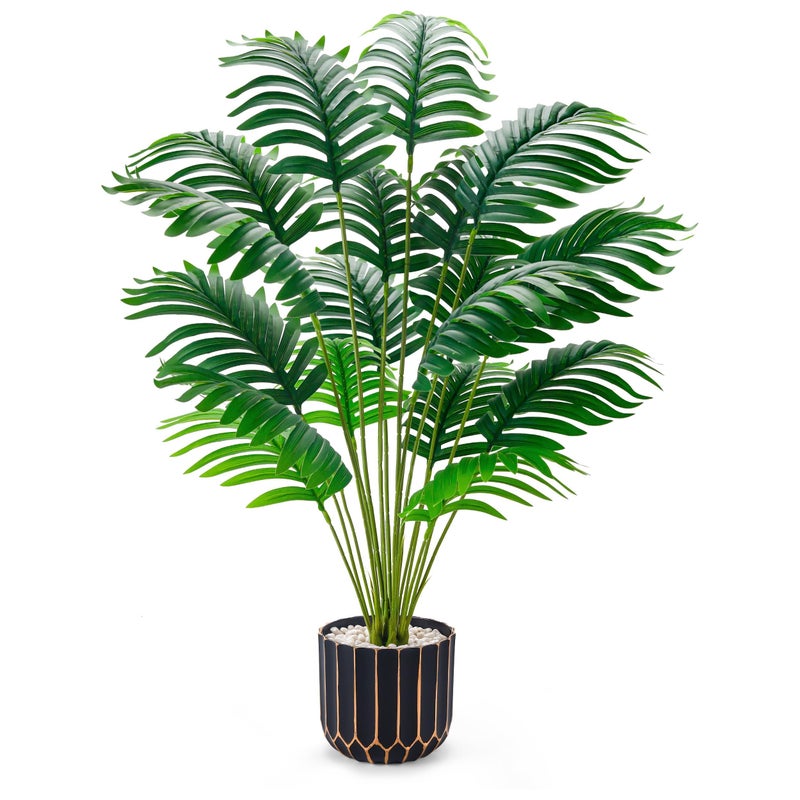 Der Rose Fake Plants Tall Artificial Palm Tree Faux Plants Indoor for Living Room Home House Decor - Image 1