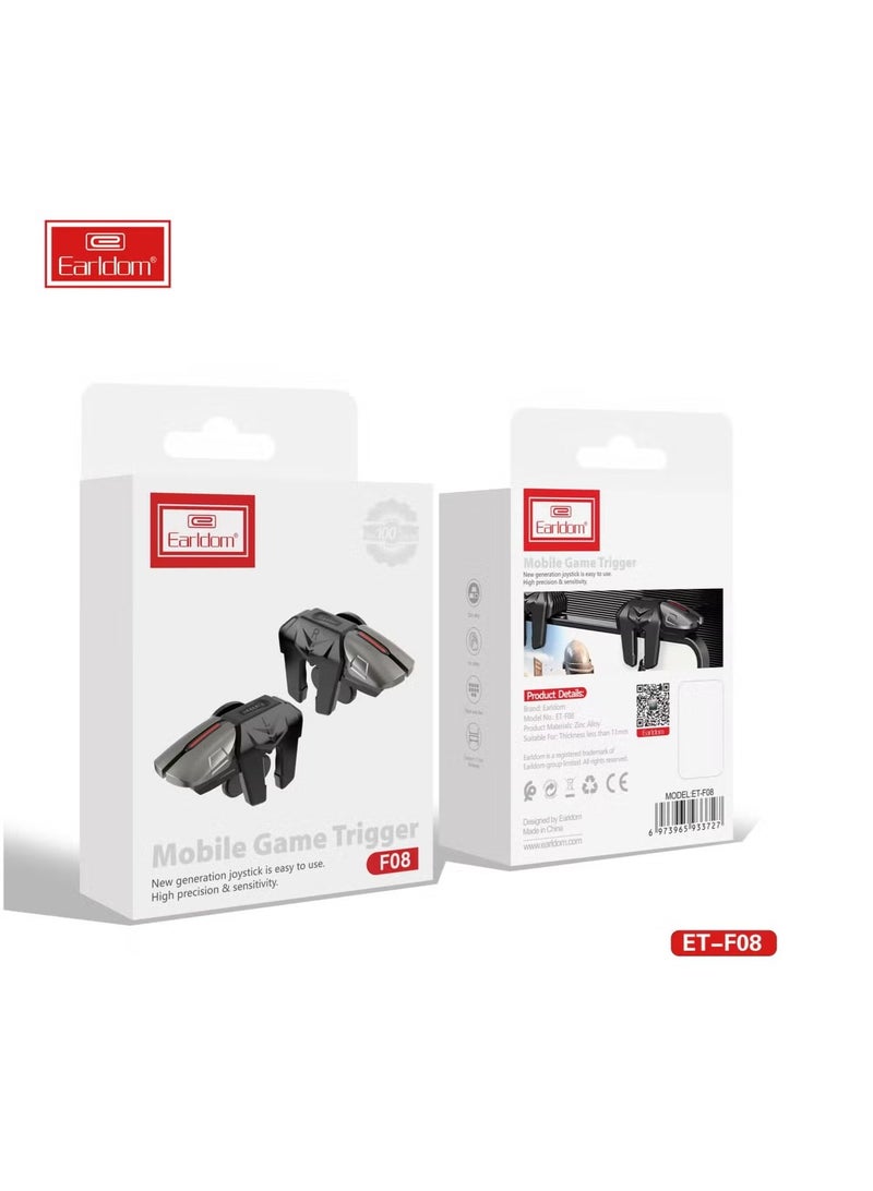 وحدة تحكم Earldom F08 Mobile Trigger وزر إطلاق النار ومشغلات الألعاب للهواتف الذكية التي تعمل بنظامي التشغيل iOS وAndroid - Image 1