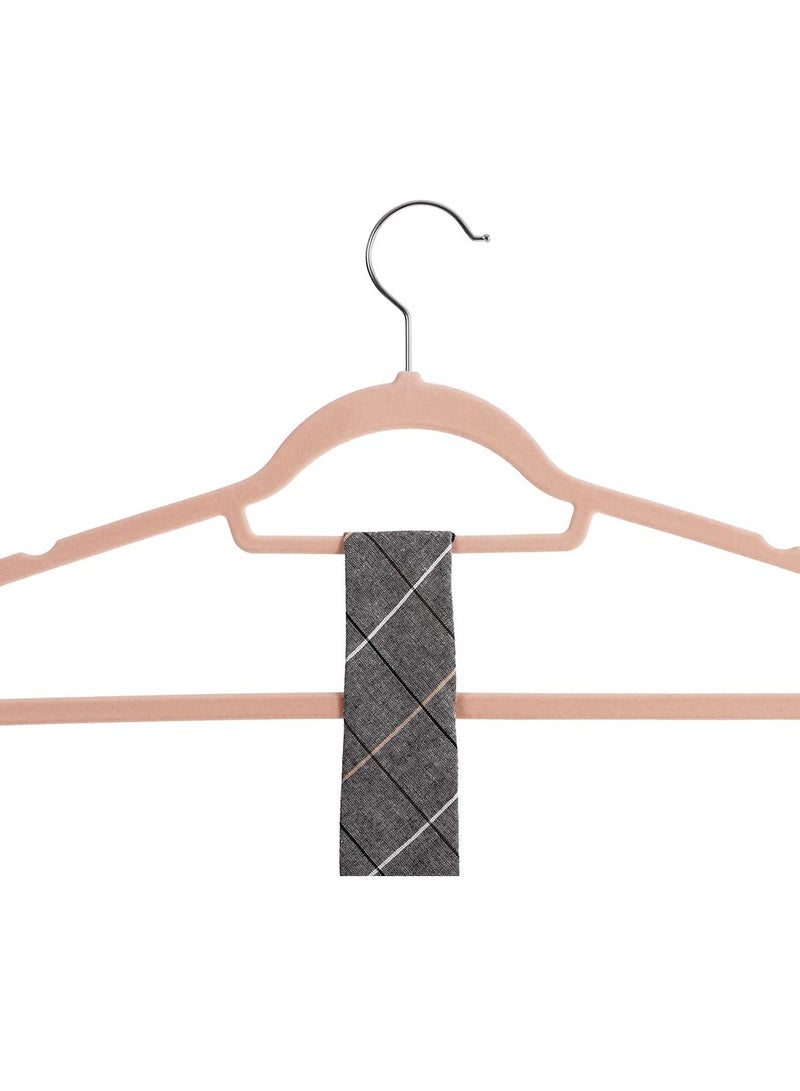 Red Dot Gift 30 Pieces 42cm Pink Non-Slip Velvet Clothes Hanger with 360 Degree Rotatable Hook, Durable and Slim - Image 2