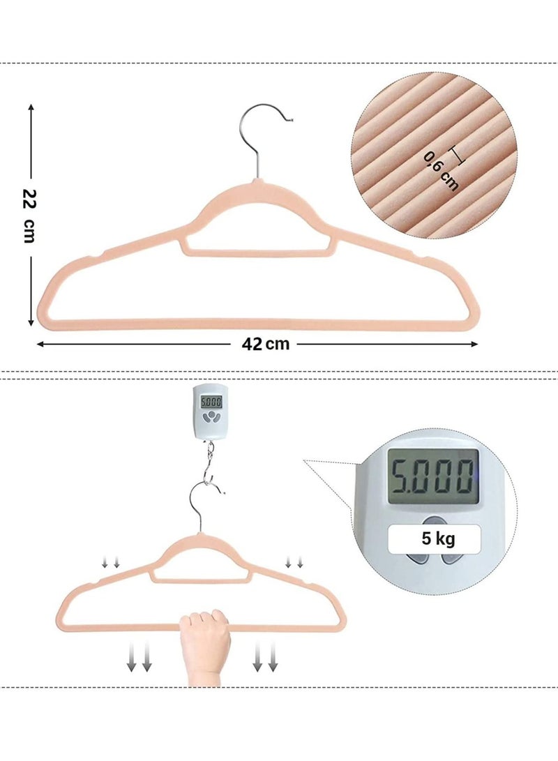 Red Dot Gift 30 Pieces 42cm Pink Non-Slip Velvet Clothes Hanger with 360 Degree Rotatable Hook, Durable and Slim - Image 3