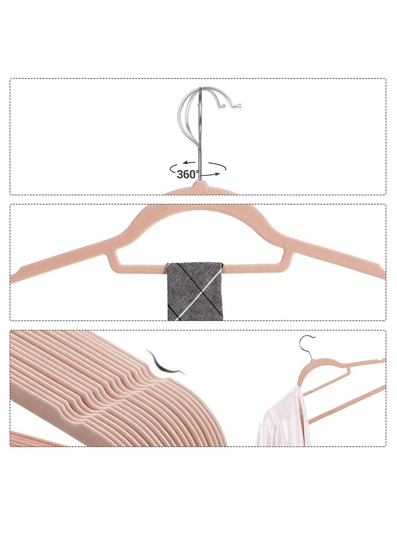 Red Dot Gift 30 Pieces 42cm Pink Non-Slip Velvet Clothes Hanger with 360 Degree Rotatable Hook, Durable and Slim - Image 5
