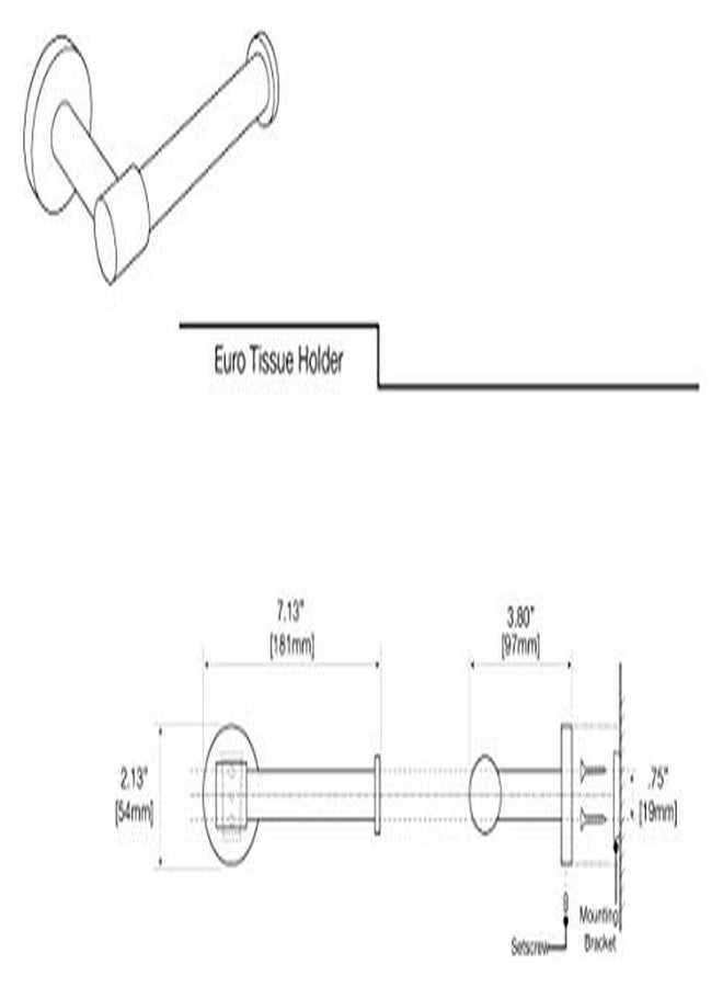 Gatco 4663 Reveal Euro Toilet Paper Holder, Chrome | Wall Mounted 7.13" W Euro Style Toilet Tissue Holder for Bathroom - Image 5