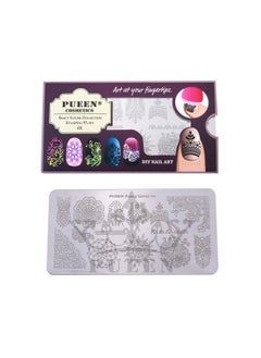PUEEN PUEEN Nail Art Stamping Plate - Fancy Lover 01-125x65mm Unique Nailart Polish Stamping Manicure Image Plates Accessories Kit-BH000555 