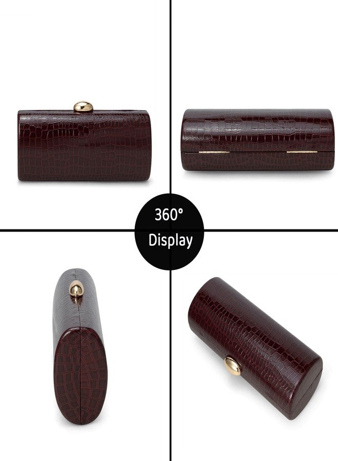 Buric Vegan PU Leather Evening Clutch Purses Crocodile Pattern Handbags Formal Envelope Shoulder Bags for Party Wedding Prom Brida Wine Red - Image 4