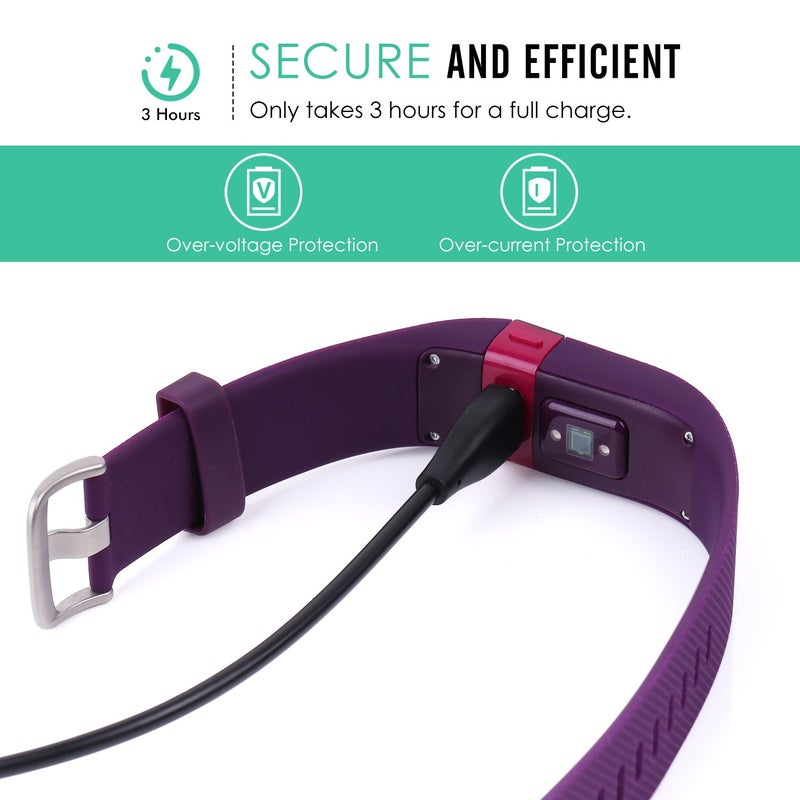 MoKo Charging Cable Compatible with Fitbit Charge HR Replacement USB Charger Charging Cable for Fitbit Charge HR Wireless Activity Smartwatch Wristband Black - Image 3