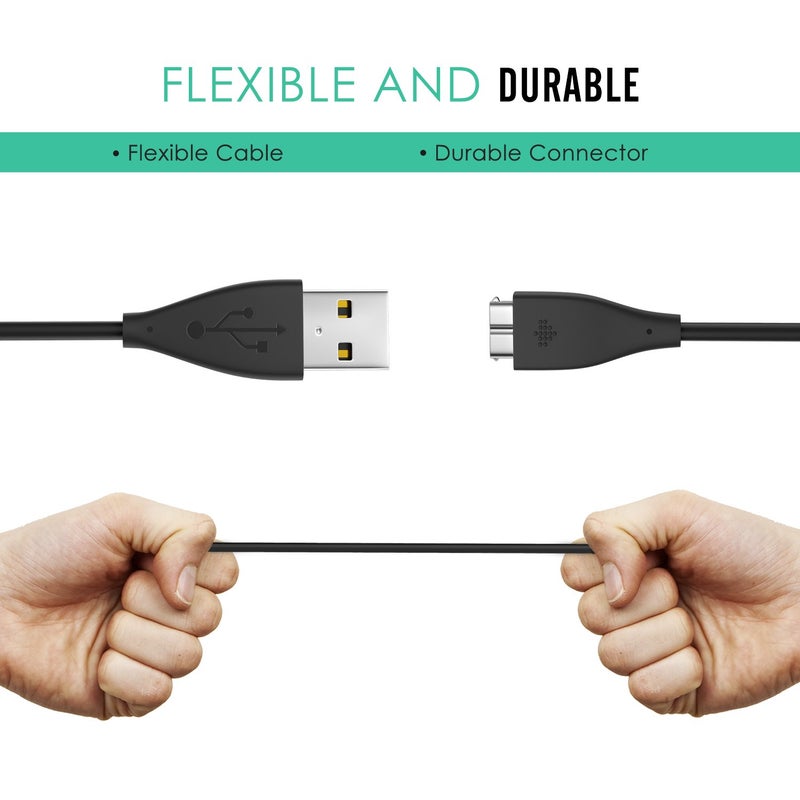 MoKo Charging Cable Compatible with Fitbit Charge HR Replacement USB Charger Charging Cable for Fitbit Charge HR Wireless Activity Smartwatch Wristband Black - Image 5