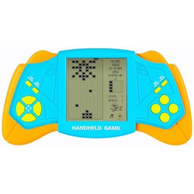 CREATIVE BRICK GAME CONSOLE COOL WING APPEARANCE BUILDS 2574 HAND BLOCK GAMES PORTABLE ELECTRONIC GAME RETRO TOYS PUZZLE KIDS (BLUE) - Image 2