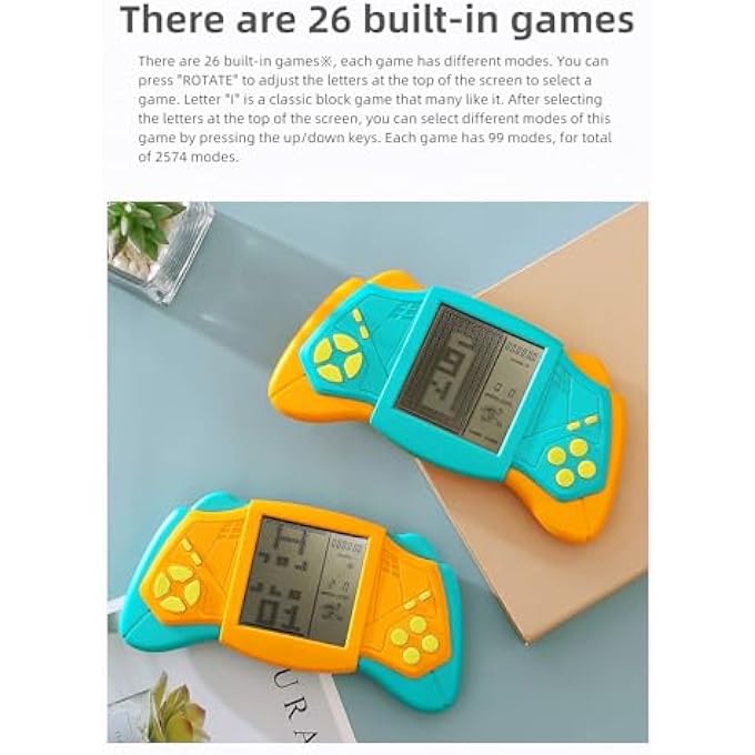 CREATIVE BRICK GAME CONSOLE COOL WING APPEARANCE BUILDS 2574 HAND BLOCK GAMES PORTABLE ELECTRONIC GAME RETRO TOYS PUZZLE KIDS (BLUE) - Image 5