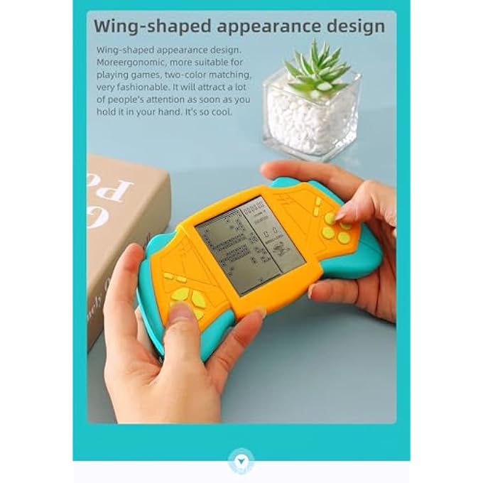 CREATIVE BRICK GAME CONSOLE COOL WING APPEARANCE BUILDS 2574 HAND BLOCK GAMES PORTABLE ELECTRONIC GAME RETRO TOYS PUZZLE KIDS (BLUE) - Image 3