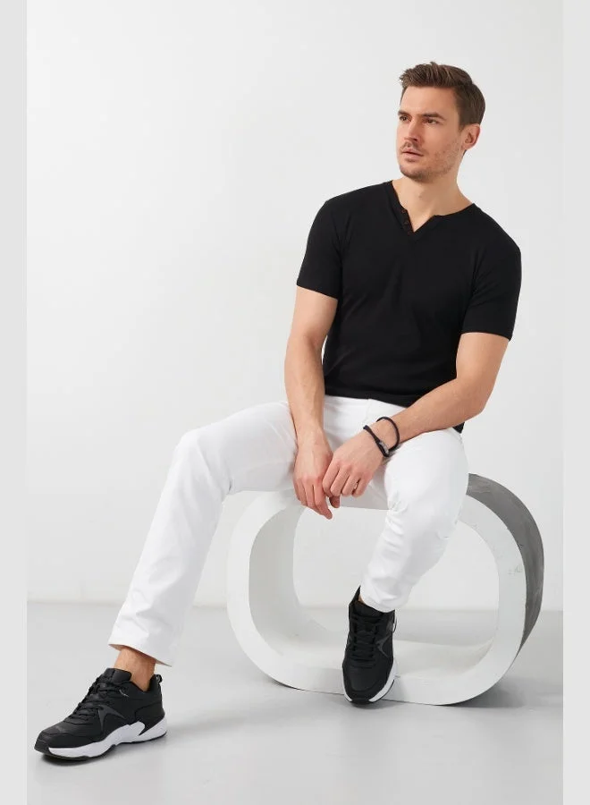 Buratti  Buratti 100% Cotton V Neck Slim Fit T Shirt Men's T SHIRT 5902122 for Men | Best Price UAE