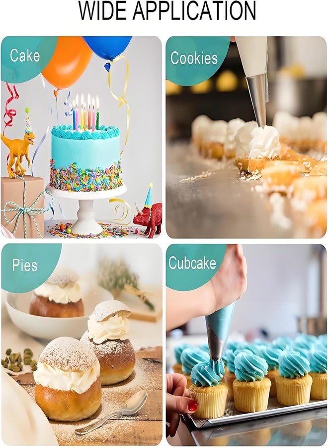 CLICKSY Cake 12 Piece Cake Decorating Set Frosting Icing Piping Bag Tips with Steel nozzles. Reusable & Washable. - Image 5