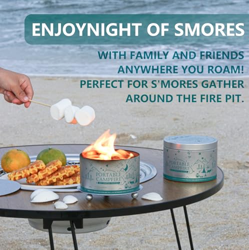 UFelice Portable Campfire, Holder and Extinguish Included, Reusable Fire Pit for Camping, Smores, Picnics - Made with Recycled Soy Wax Up to 3-5 Hours Burn Time - Tabletop Fireplace, Emergency Heat - 6 Pack - Image 3
