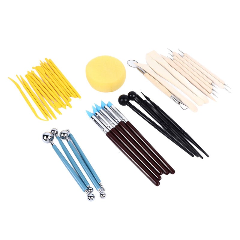 38 Pcs Complete Sculpting Carving and Dotting Tools Kit with Storage Bag for Artists and Hobbyists - Image 5
