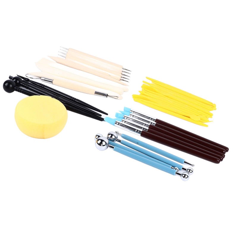 38 Pcs Complete Sculpting Carving and Dotting Tools Kit with Storage Bag for Artists and Hobbyists - Image 3