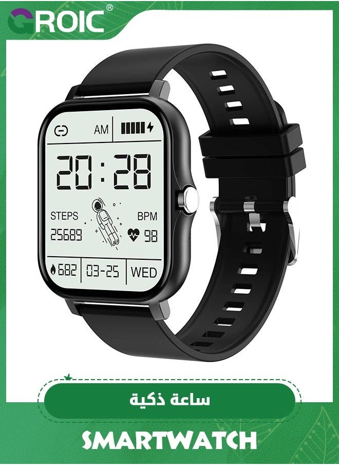 GROIC Fitness Smart Watch for Women Men, Waterproof Full Touch Screen iOS/Android Phones with Real Time Heart Rate Monitor, Oxygen Tracker Watches  - Image 1
