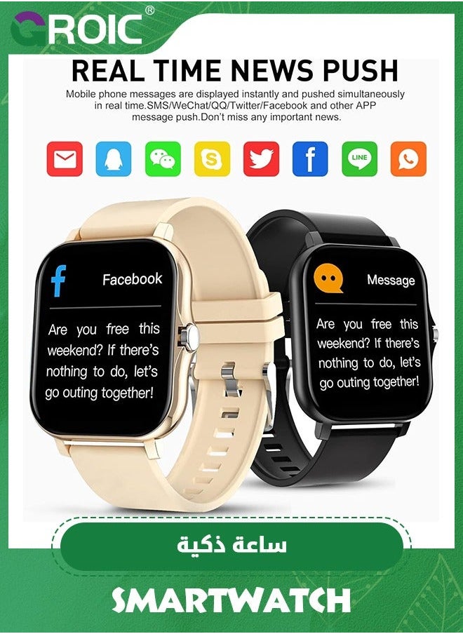 GROIC Fitness Smart Watch for Women Men, Waterproof Full Touch Screen iOS/Android Phones with Real Time Heart Rate Monitor, Oxygen Tracker Watches  - Image 4