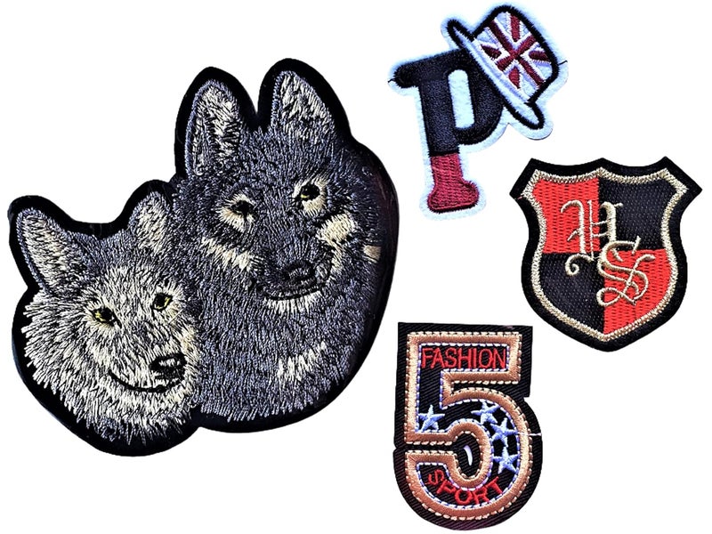 Artonezt Artonezt Wolf Sports Fashion Cool Patches Stitched Embroidered SewIron on Patches Cloth Sticker Patches for Clothing Applique Patches for Clothes Sew On Dress Badge DIY