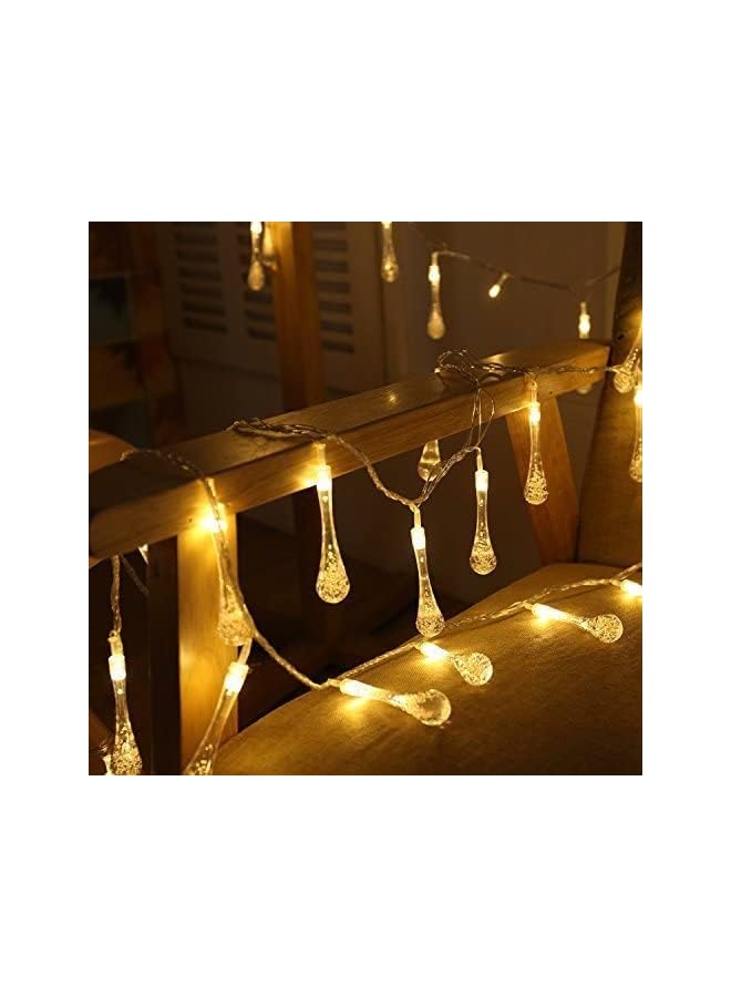 The Bros Solar Waterdrop String Lights,2Pack Each 20FT 30 LED Raindrop String Lights,Waterproof Xmas Lights with 8 Modes,Outdoor Decorative for Garden,Patio,Yard,Party (Warm White) - Image 5
