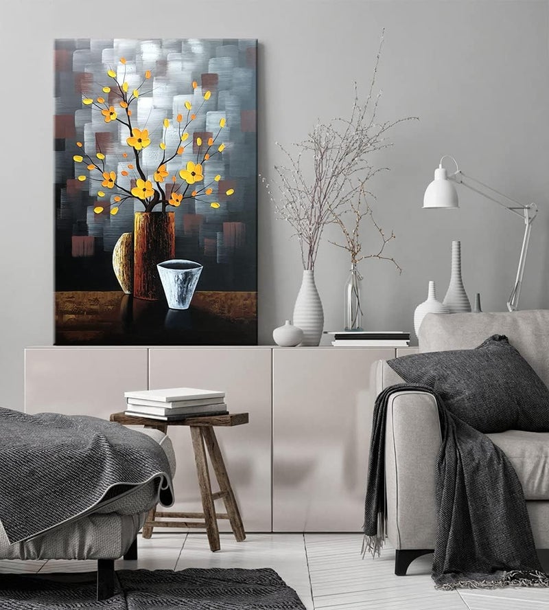 BPA Silent Beauty Modern Abstract Flower Oil Painting - Image 4