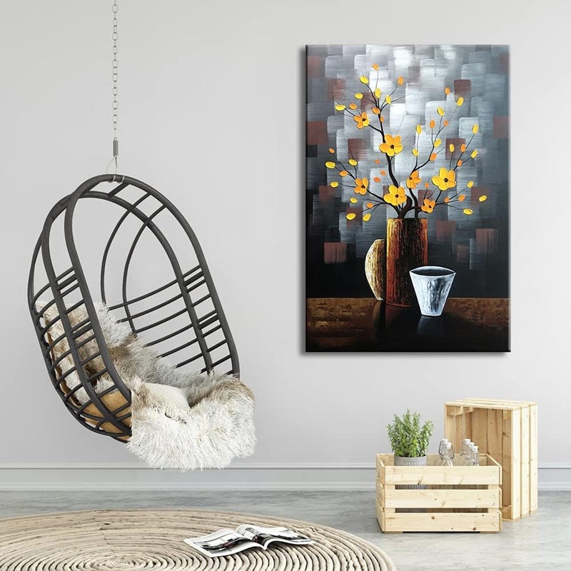 BPA Silent Beauty Modern Abstract Flower Oil Painting - Image 2