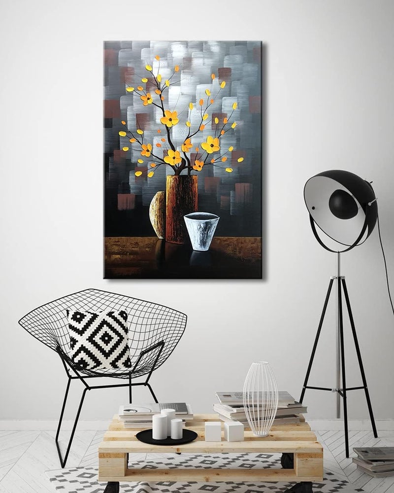 BPA Silent Beauty Modern Abstract Flower Oil Painting - Image 3