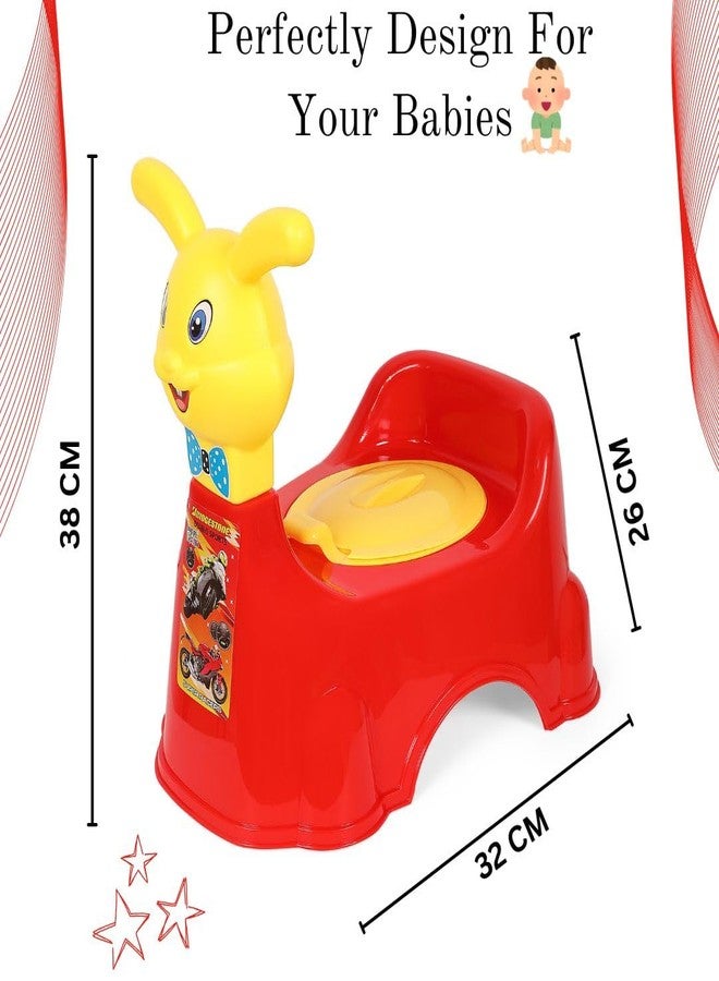 Zerya Rabbit Baby Potty Training Seat Chair for Kids- Infant Potty Toilet Chair with Removable Bowl & Closing Lid (Red) - Image 5