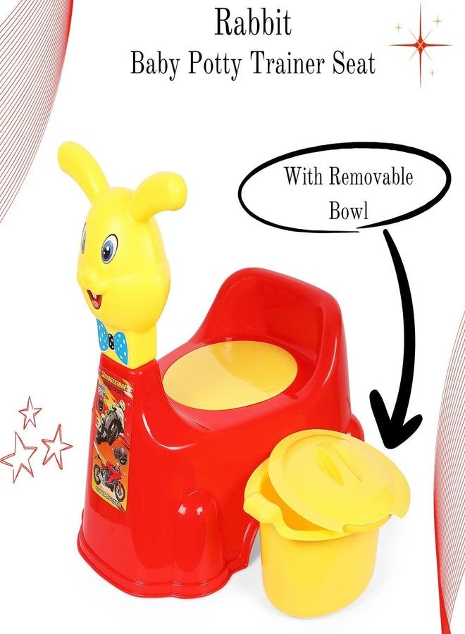 Zerya Rabbit Baby Potty Training Seat Chair for Kids- Infant Potty Toilet Chair with Removable Bowl & Closing Lid (Red) - Image 3