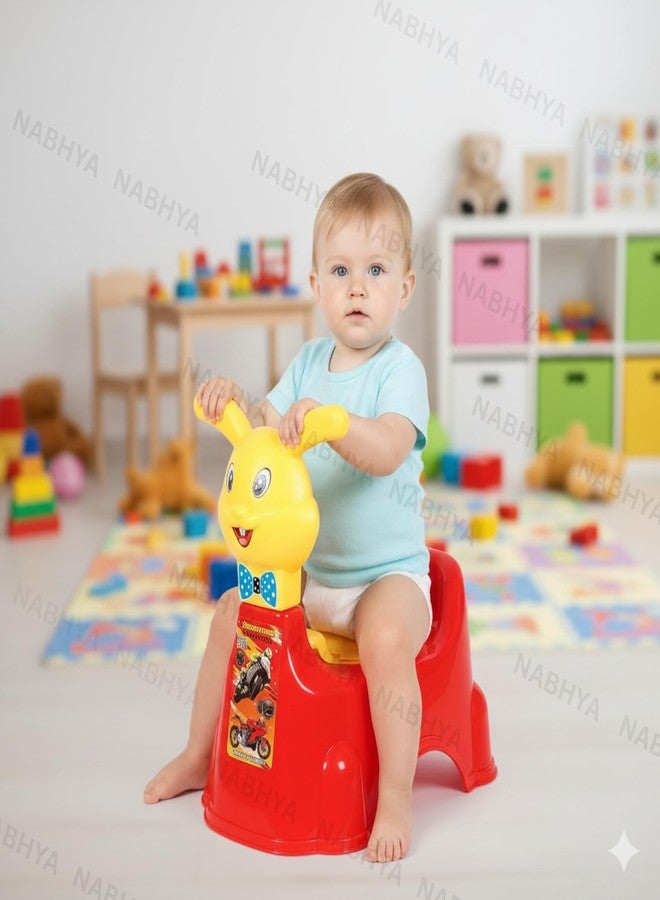 Zerya Rabbit Baby Potty Training Seat Chair for Kids- Infant Potty Toilet Chair with Removable Bowl & Closing Lid (Red) - Image 2