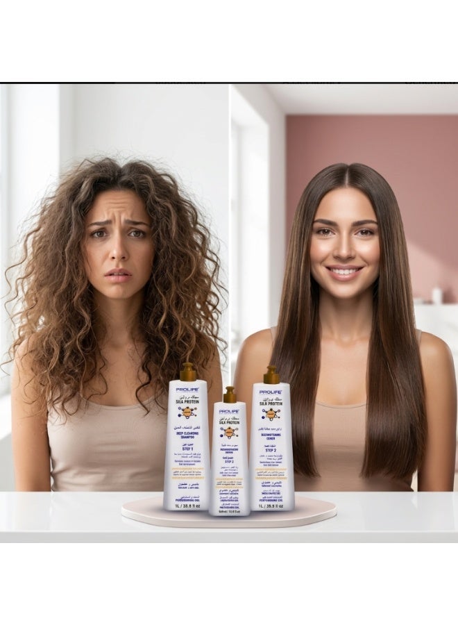 PROLIFE INTERNATIONAL Silk Protein Hair Straightening Kit | Brazilian Formaldehyde-Free Treatment | Professional Hair Straightening • Made in Brazil Dubai Municipality Registered  Up to 6 Months Results - Image 2