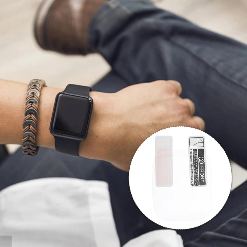 4 Pcs Smartwatch Screen Protector Films for 45mm Series 7 Wristwatch, Anti-scratch Pet Soft Protective Films Compatible with Smartwatch Displays - Image 5