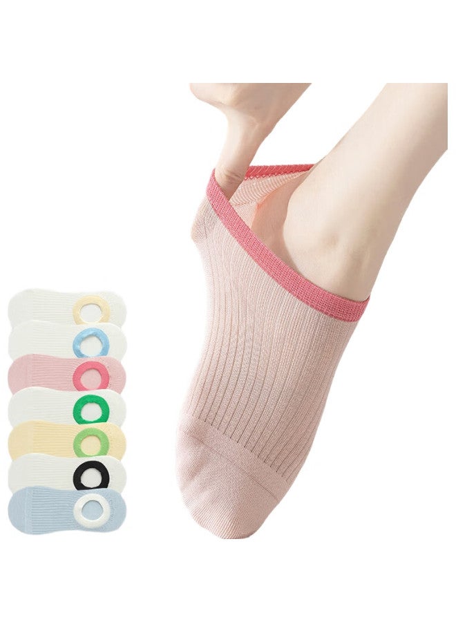 Modal 5 Pairs Of Women'S Boat Socks Summer Cotton Thin Anti-Pilling Net Red Ice Cream Shallow Mouth Invisible Silicone Ladies - Image 2