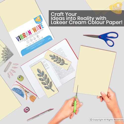 Lakeer A4 Color Paper 100 Sheets (Cream) Premium Colour 180 GSM Pack for Copy Printing, DIY Art & Craft, Projects, Decoration, Other Office Printing - Image 4