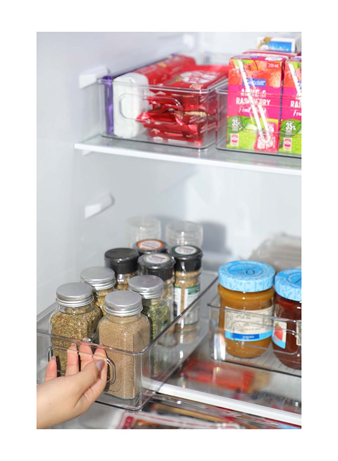 Noon East 2 Pieces Clear Square Storage Bins With Handles – Bpa-Free, Heavy-Duty 10Kg Capacity, Multi-Purpose Organizer For Pantry, Closet, Laundry Room, Kitchen, Bathroom,Under Sink Organization 25.8 X 15.5 X 7.8Cm - Image 3