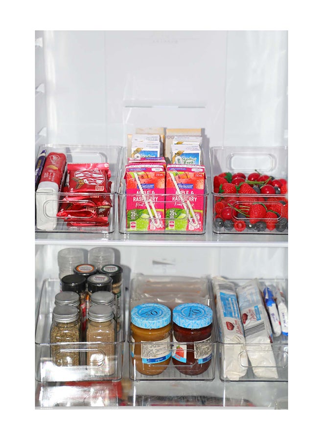 Noon East 2 Pieces Clear Square Storage Bins With Handles – Bpa-Free, Heavy-Duty 10Kg Capacity, Multi-Purpose Organizer For Pantry, Closet, Laundry Room, Kitchen, Bathroom,Under Sink Organization 25.8 X 15.5 X 7.8Cm - Image 5