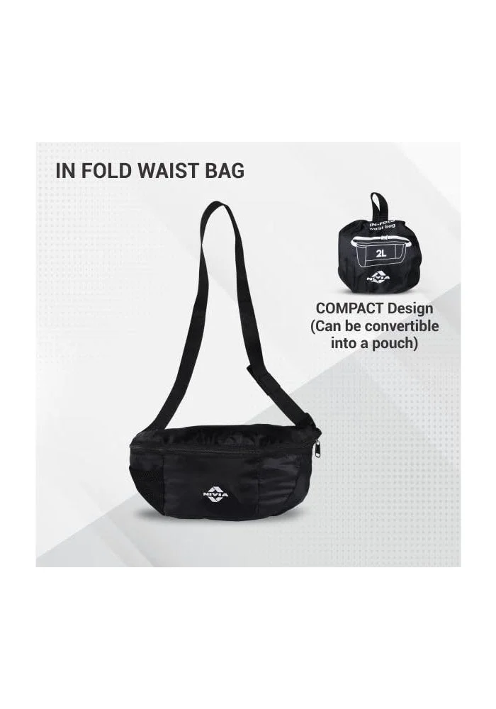نيفيا Nivia In-Fold Waist Bag - Black