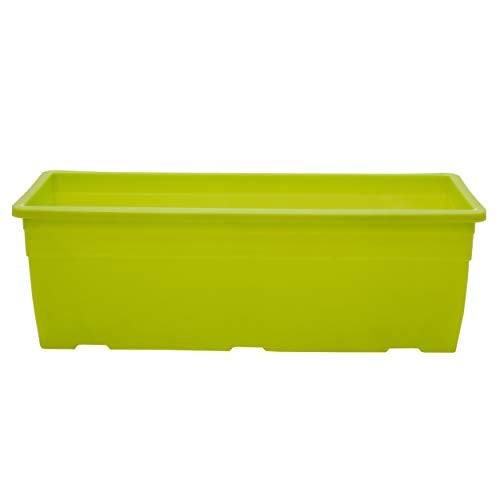 garbnoire Rectangular Plastic Pots for Plants,16 Inch Flower Pots for Home, Window Display, Office, Garden - Set of (1, Green) - Image 2