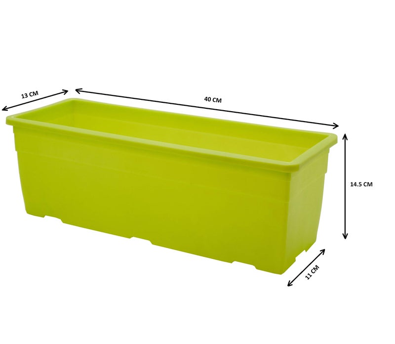 garbnoire Rectangular Plastic Pots for Plants,16 Inch Flower Pots for Home, Window Display, Office, Garden - Set of (1, Green) - Image 4
