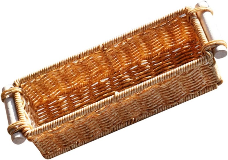 Woven Rattan Storage Basket Organizer Bin 25X8X6 Cm - Image 1