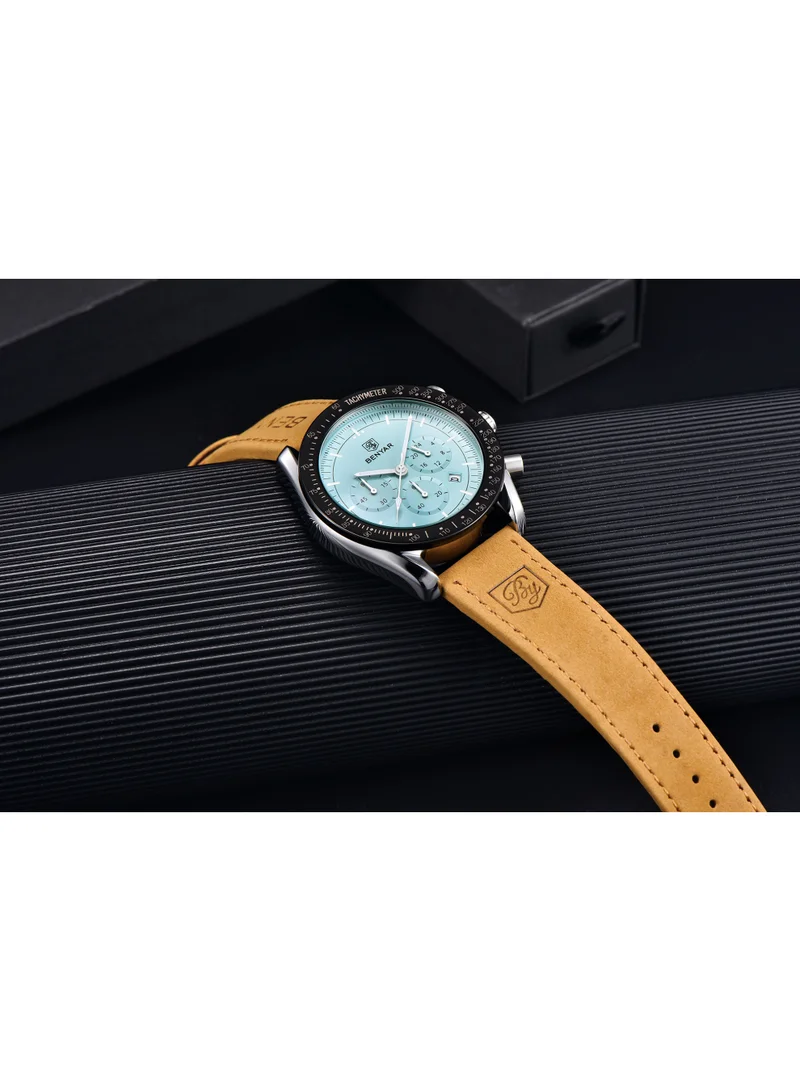 BENYAR BY BENYAR Watch for Men Analog Quartz Chronograph Waterproof Luminous Designer Mens Wrist Watches Business Work Sport Casual Dress Watch with Silicone Strap Elegant Gifts for Men